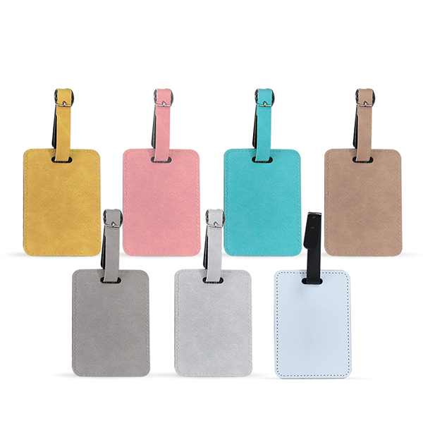 Sublimation Colored PU Leather Luggage Tag