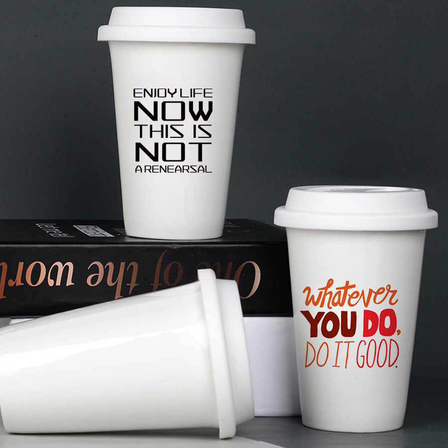 Sublimation White Coffee mug 300ml Double Wall Ceramic Mug