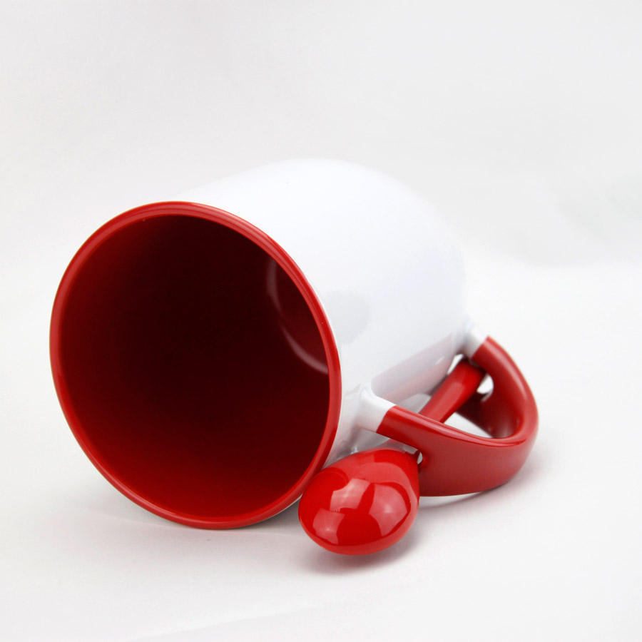 sublimation ceramic mug with spoon