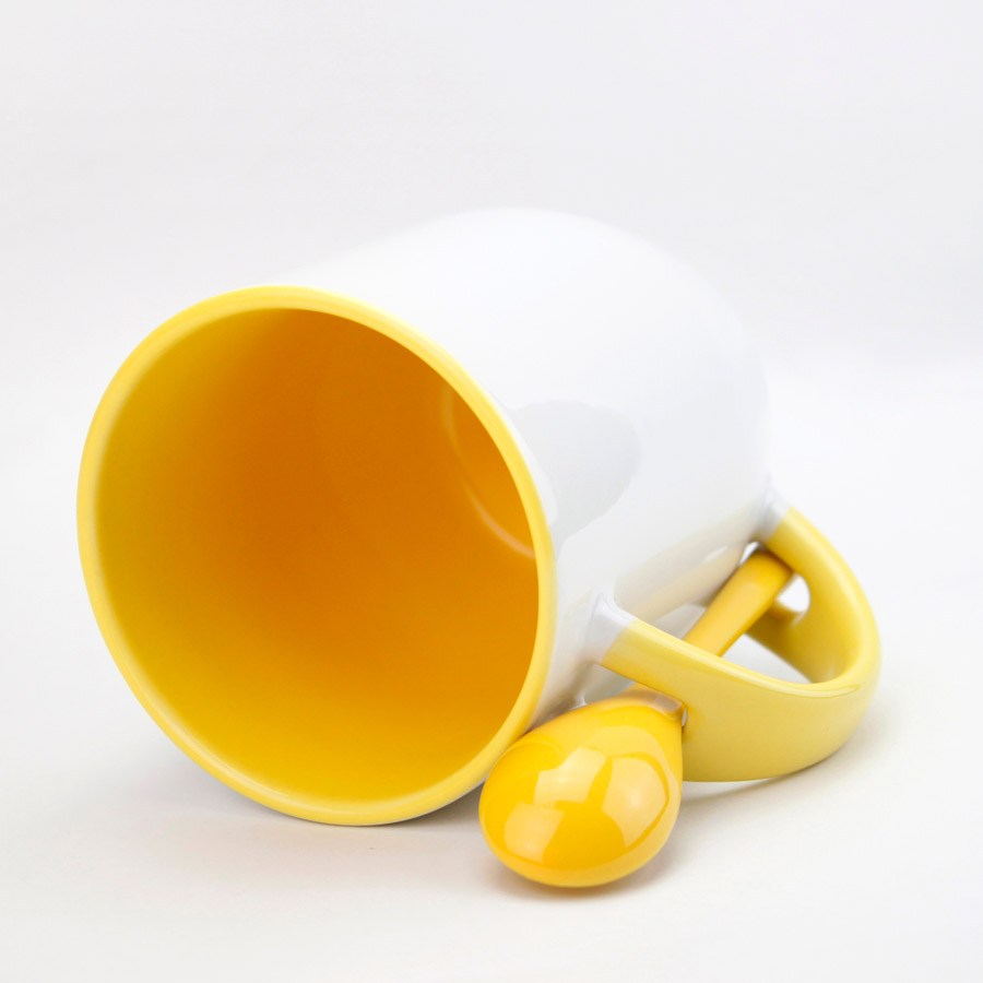 sublimation ceramic mug with spoon