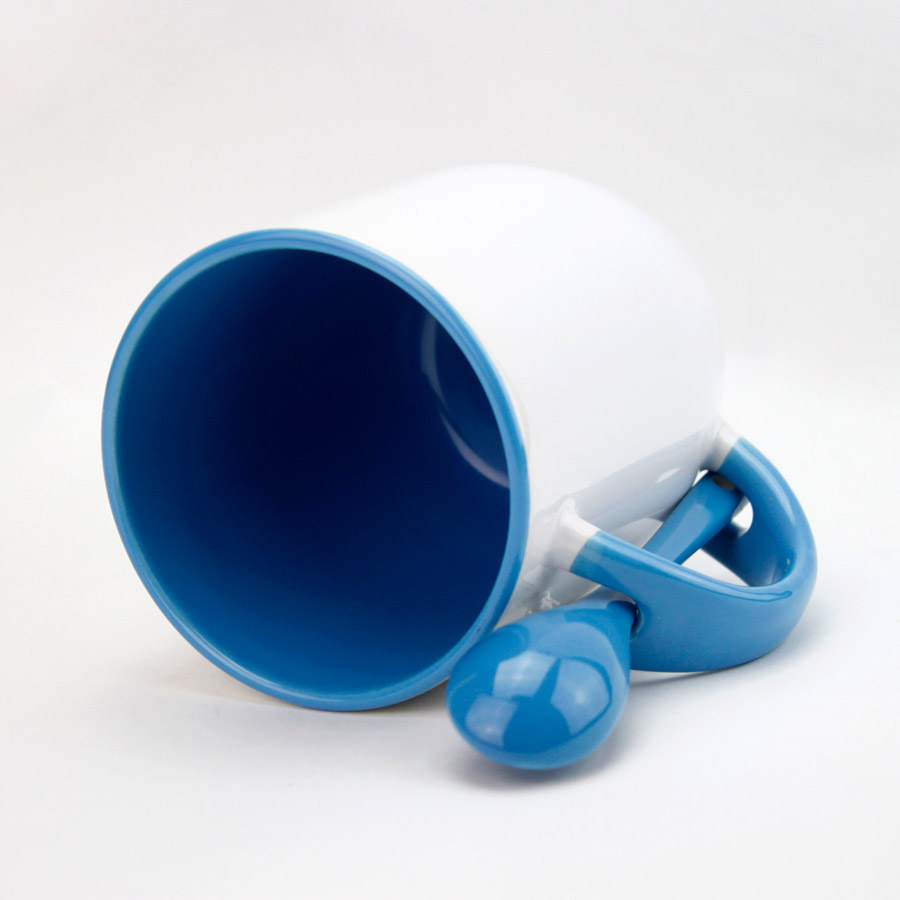 sublimation ceramic mug with spoon