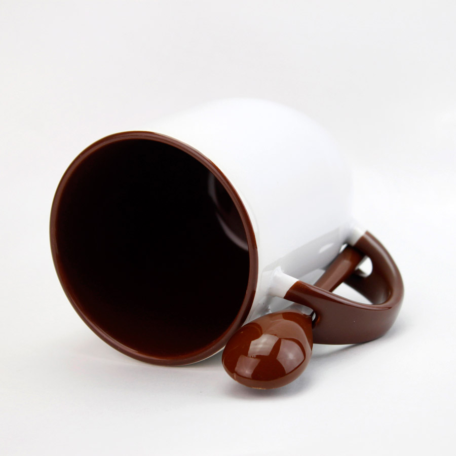 sublimation ceramic mug with spoon