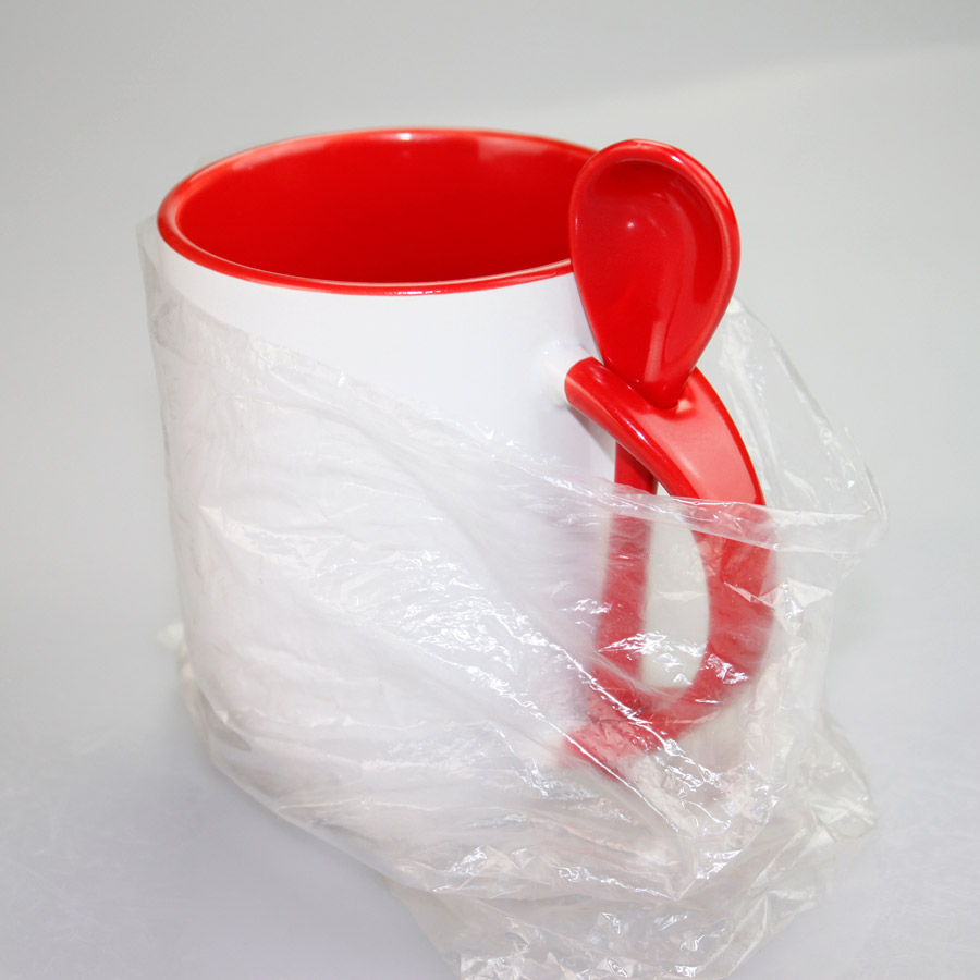 sublimation ceramic mug with spoon