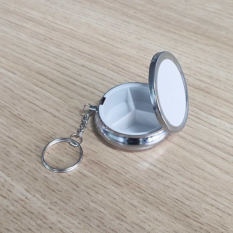 round portable pill container