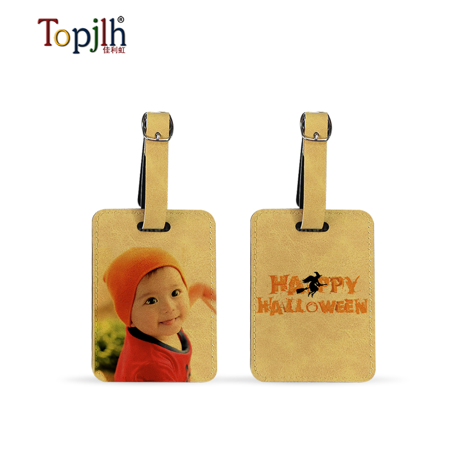 Sublimation PU Leather Luggage Tag Set with Straps