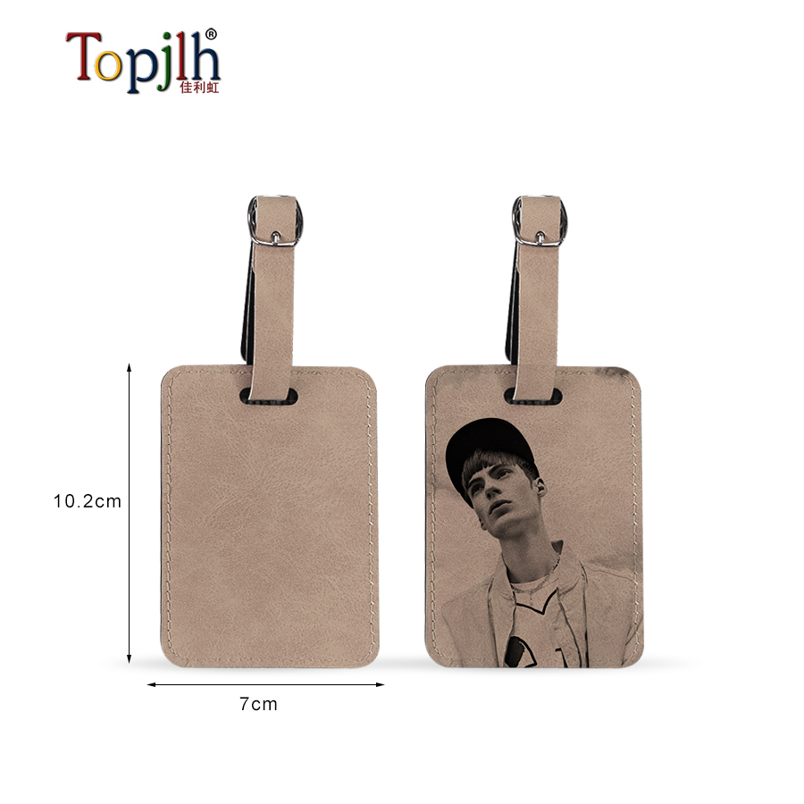 Sublimation PU Leather Luggage Tag Set with Straps