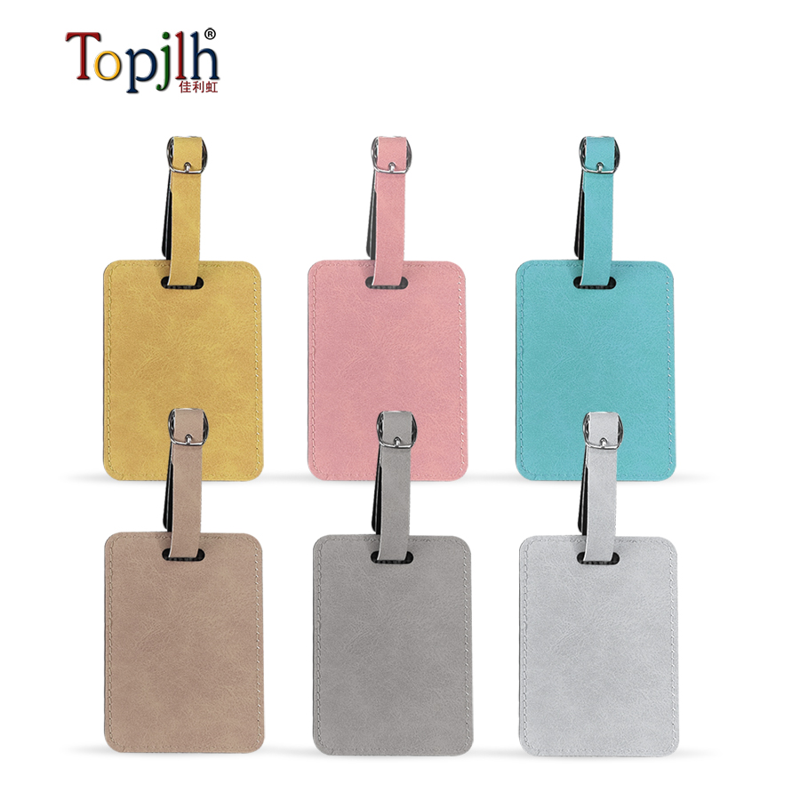 Sublimation PU Leather Luggage Tag Set with Straps