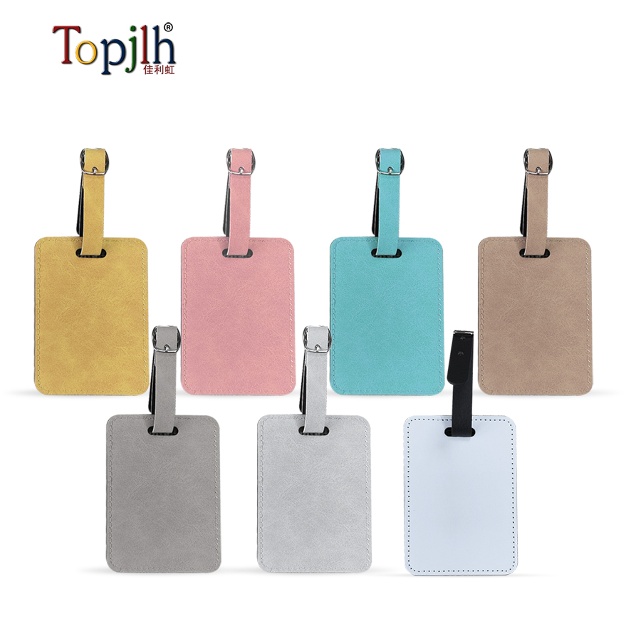 Sublimation PU Leather Luggage Tag Set with Straps