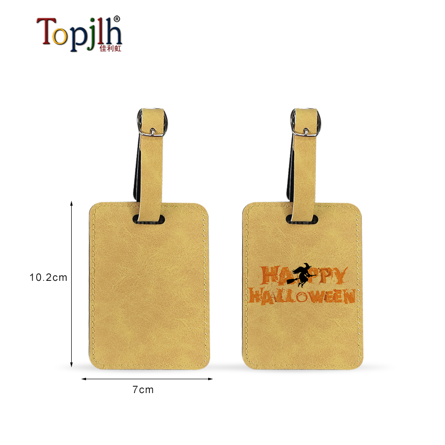Sublimation PU Leather Luggage Tag Set with Straps