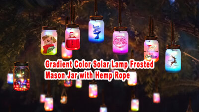 ublimation Color Solar Lamp Frosted Mason Jar with Hemp Ropeublimation Color Solar Lamp Frosted Mason Jar with Hemp Rope
