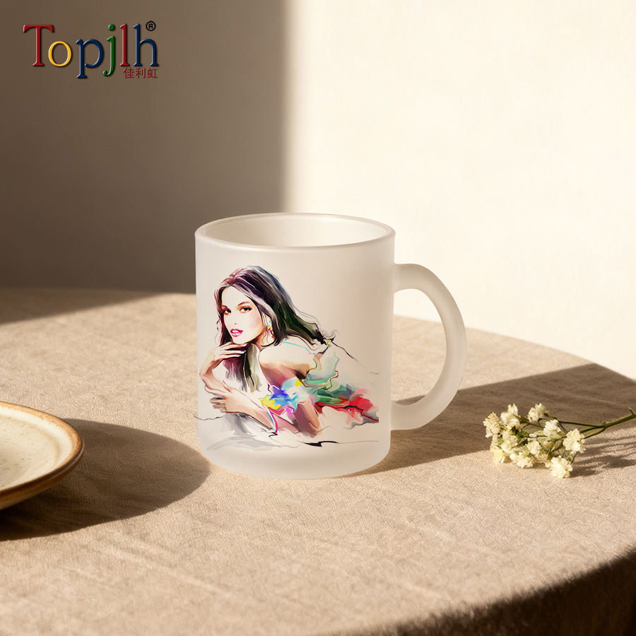 11oz sublimation frosted glass mug