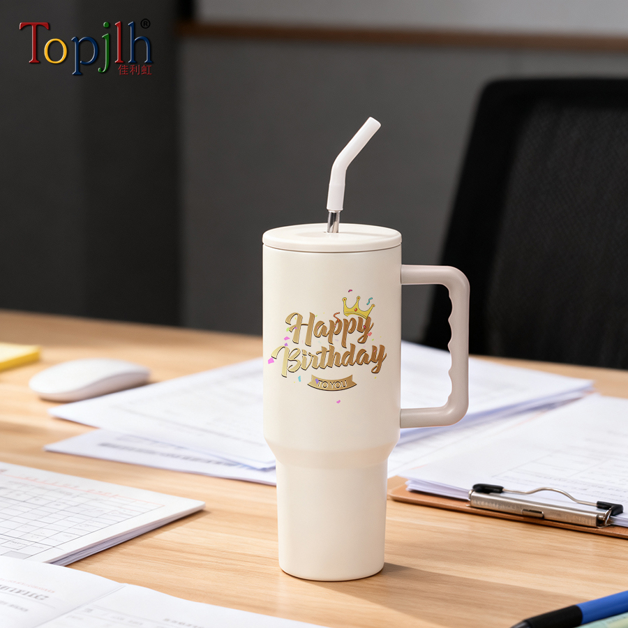 40oz insulated tumbler with straw