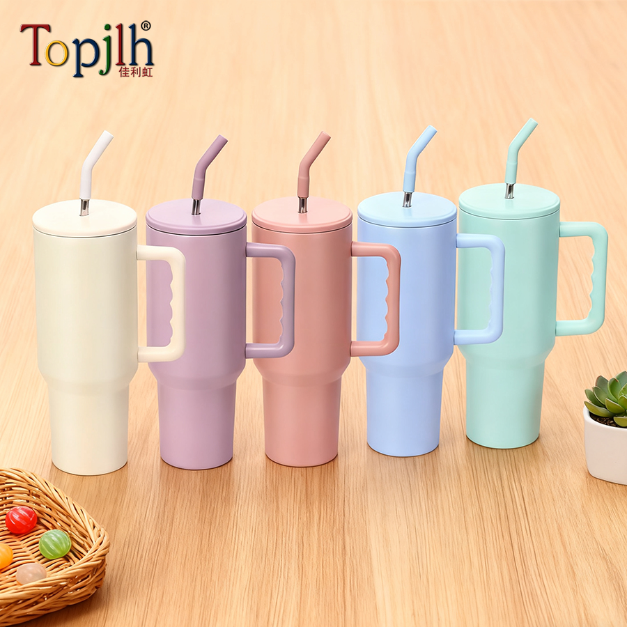 40oz tumbler with handle and straw