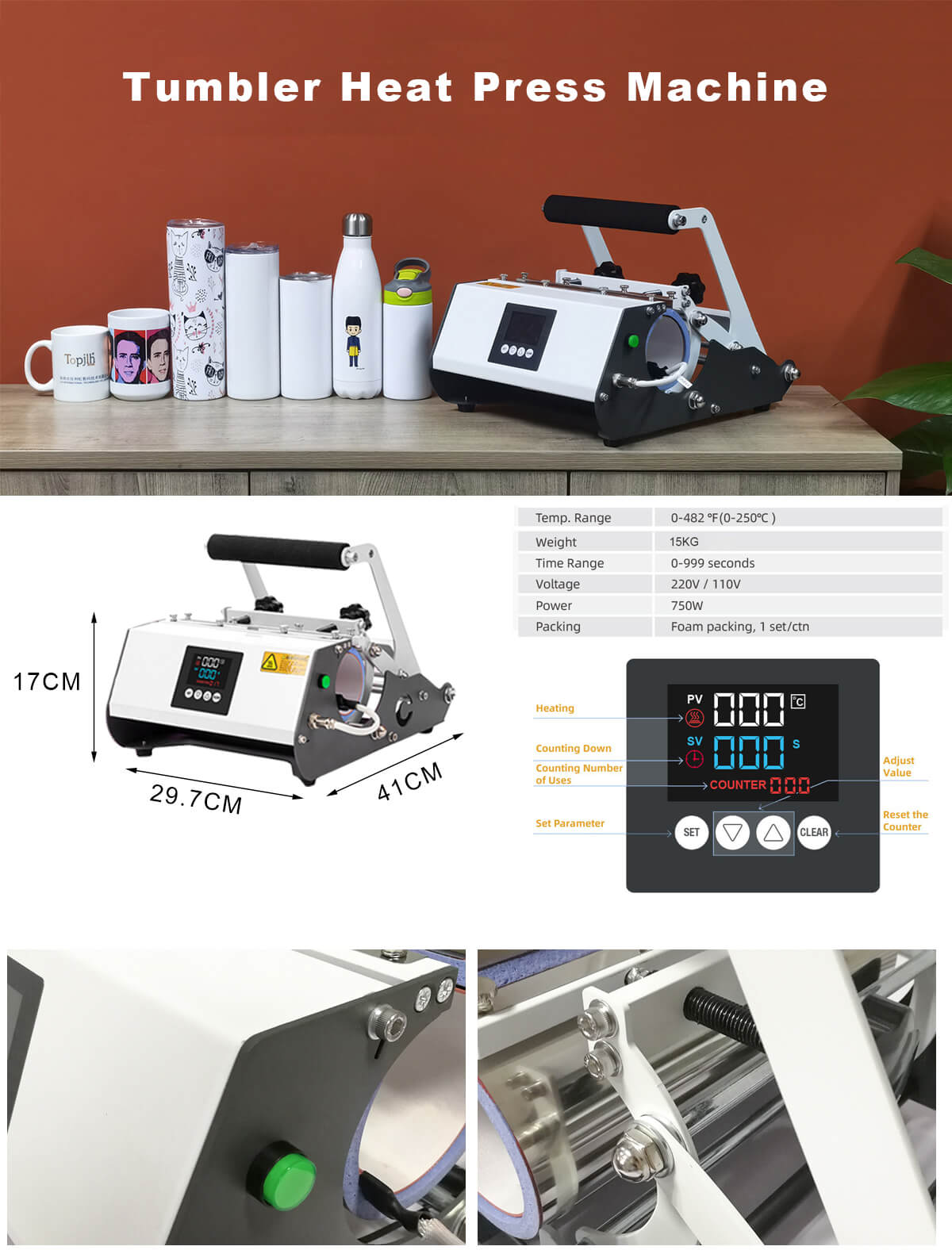 30oz sublimation mug pres machine