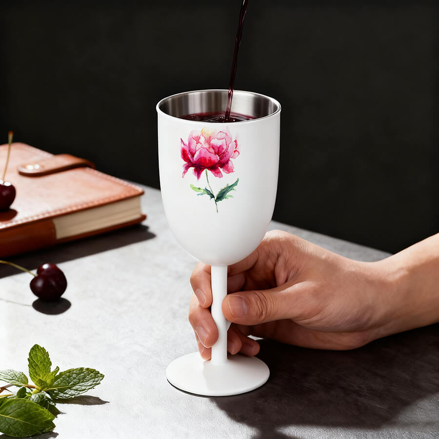 Diy Sublimation Stainless Steel Stemmed Wine Cup - Image 2