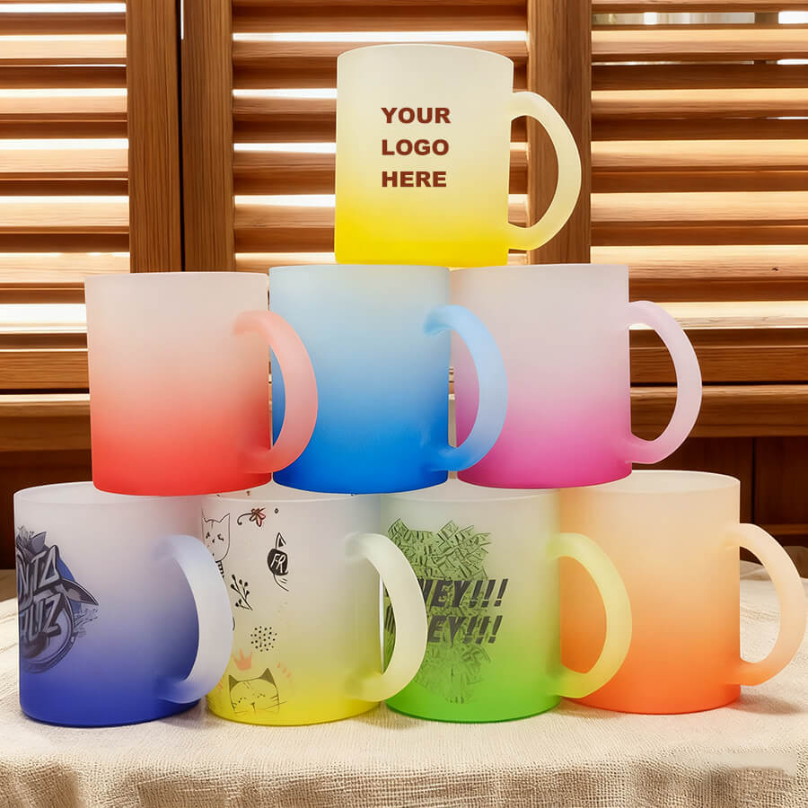 11oz Color Frosted Glass Mug
