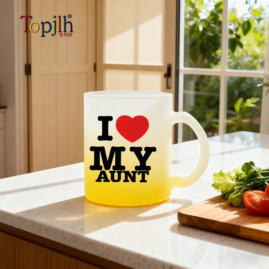 color frosted sublimation glass mug