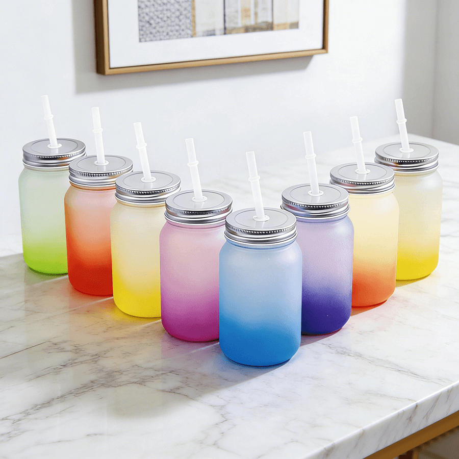Heat sublimation Mason jar