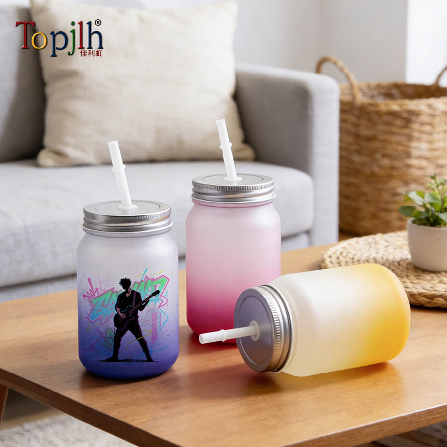 Sublimation printed Mason jars