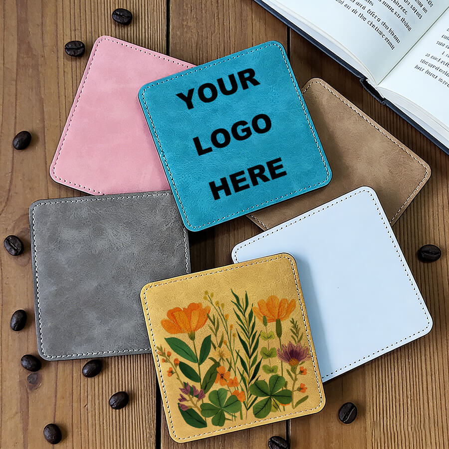 custom photo print sublimation PU coaster