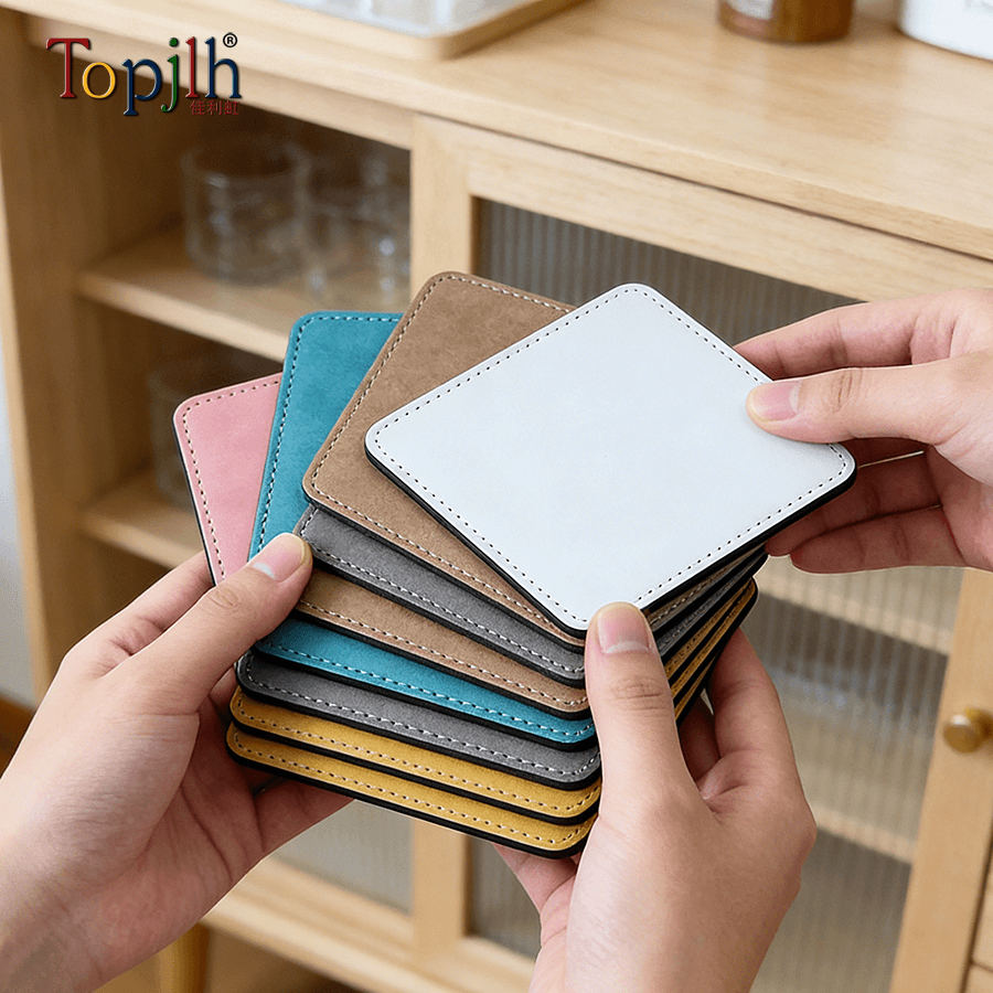 custom sublimation leather coaster