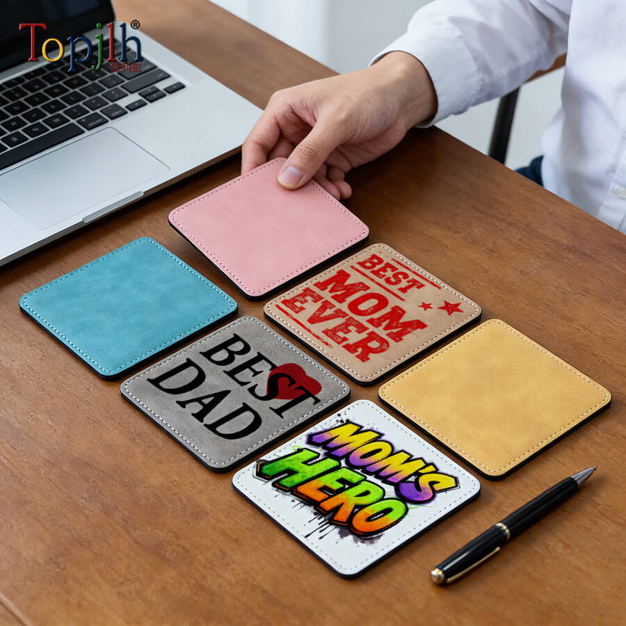 custom sublimation leather coaster