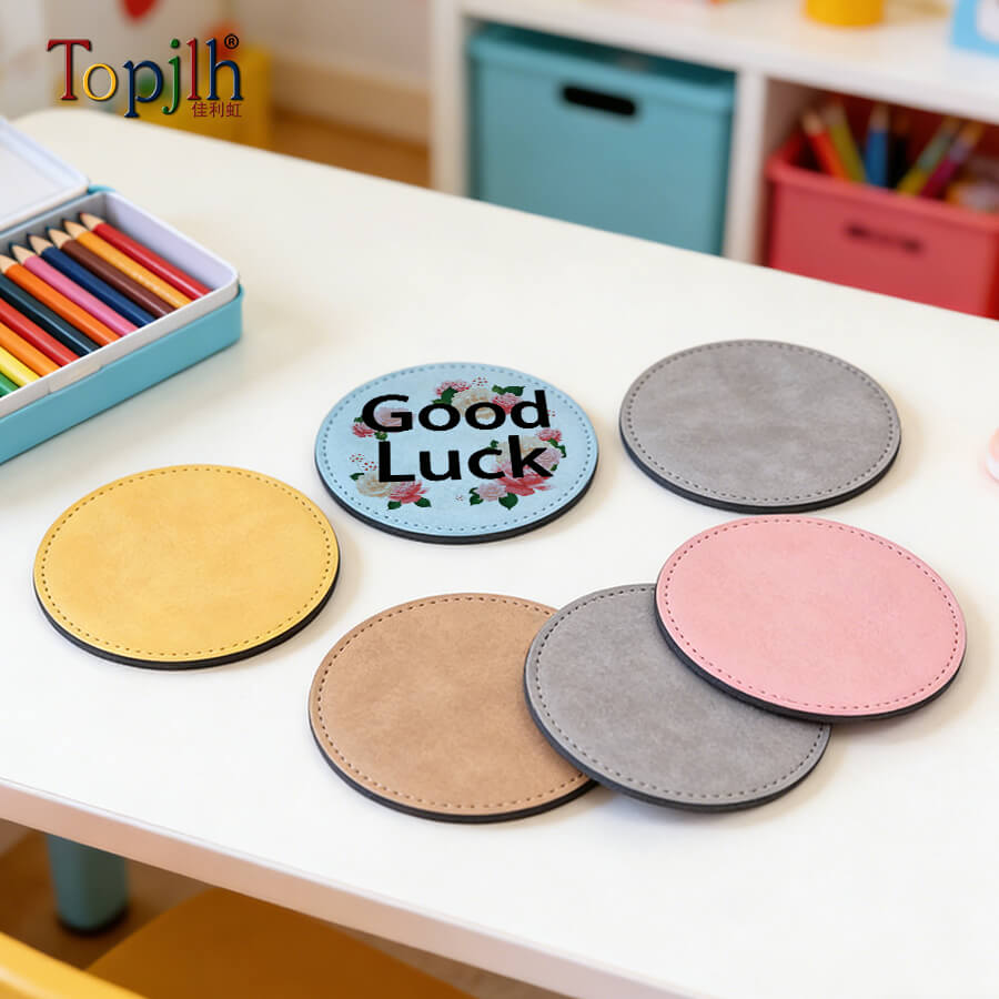 sublimation printed PU leather coaster