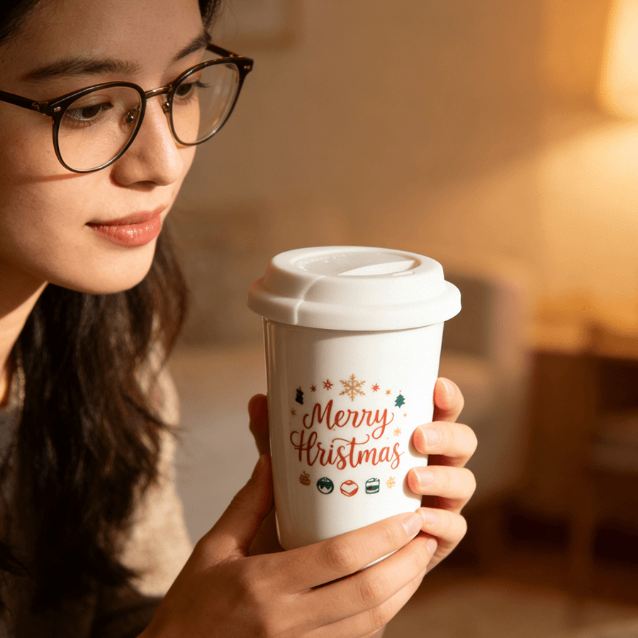 White Ceramic Heat Transfer Mug