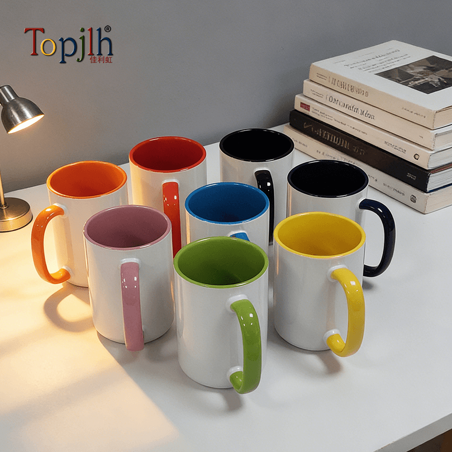 15oz sublimation blank coffee mugs with inner color