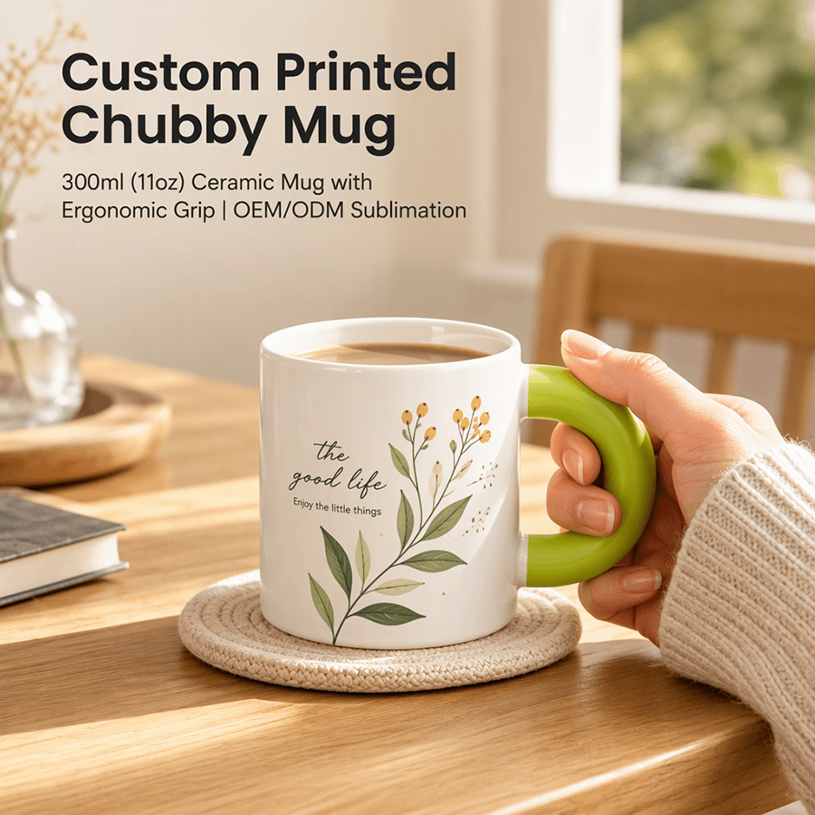 300ml sublimation ceramic fat mug