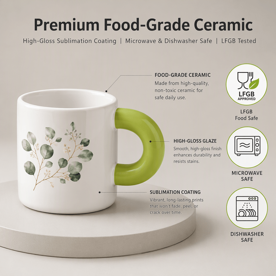 300ml sublimation ceramic fat mug