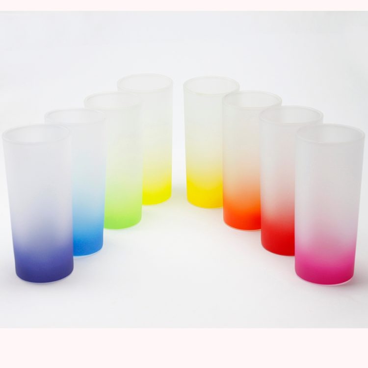 10oz Sublimation Gradient Color Frosted Glass Cup