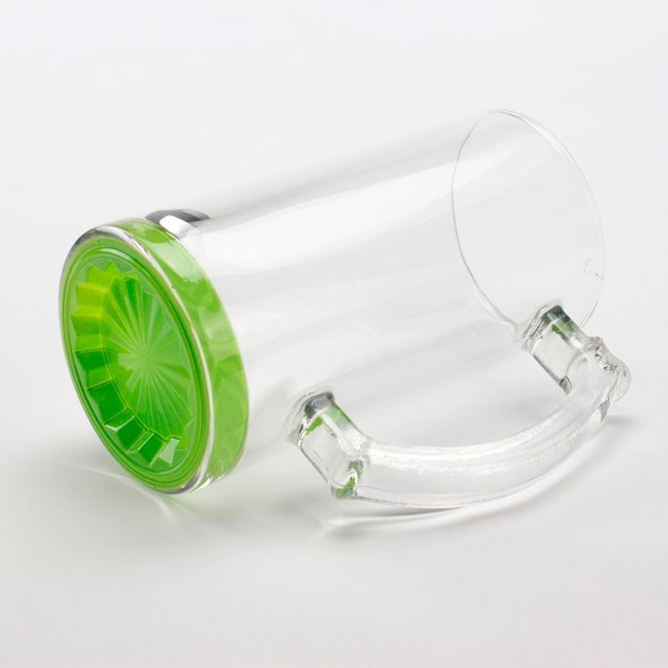 16oz sublimation Gradient Color Bottom Clear Glass Beer Mug