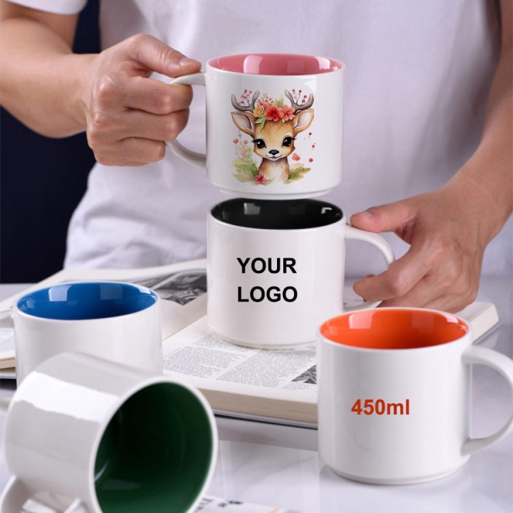 Custom 450ml Sublimation Ceramic Mugs