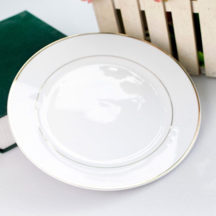sublimation Ceramic Plate with Gold Rim