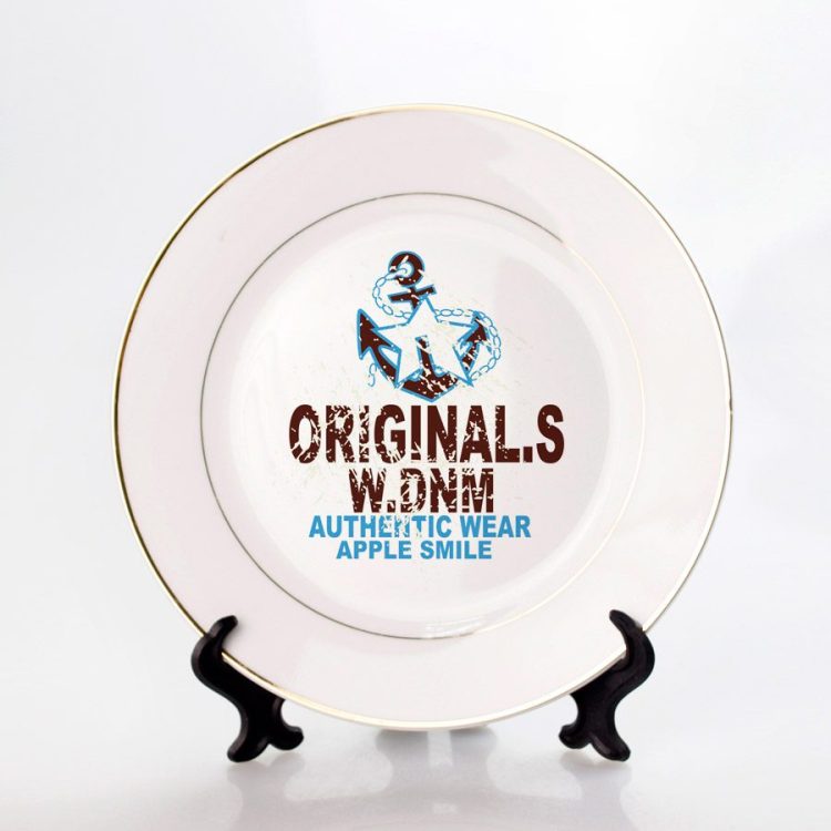sublimation Ceramic Plate with Gold Rim