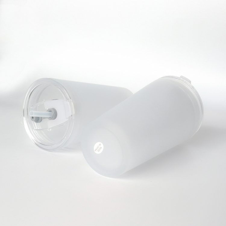 Sublimation 17oz Frosted Glass Cone Mug with Lid/Soft Straw