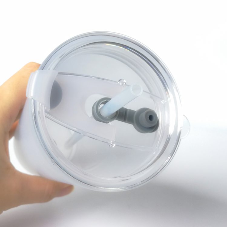 Sublimation 17oz Frosted Glass Cone Mug with Lid/Soft Straw