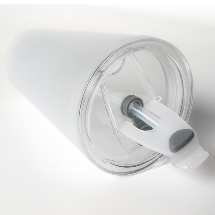 Sublimation 17oz Frosted Glass Cone Mug with Lid/Soft Straw