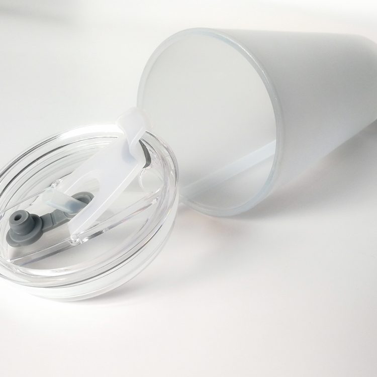 Sublimation 17oz Frosted Glass Cone Mug with Lid/Soft Straw