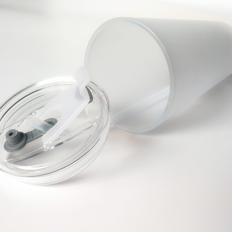 Sublimation 17oz Frosted Glass Cone Mug with Lid/Soft Straw