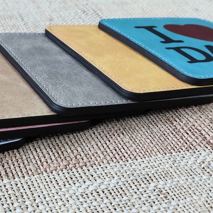 Sublimation PU Leather Bar Coaster for Promotion
