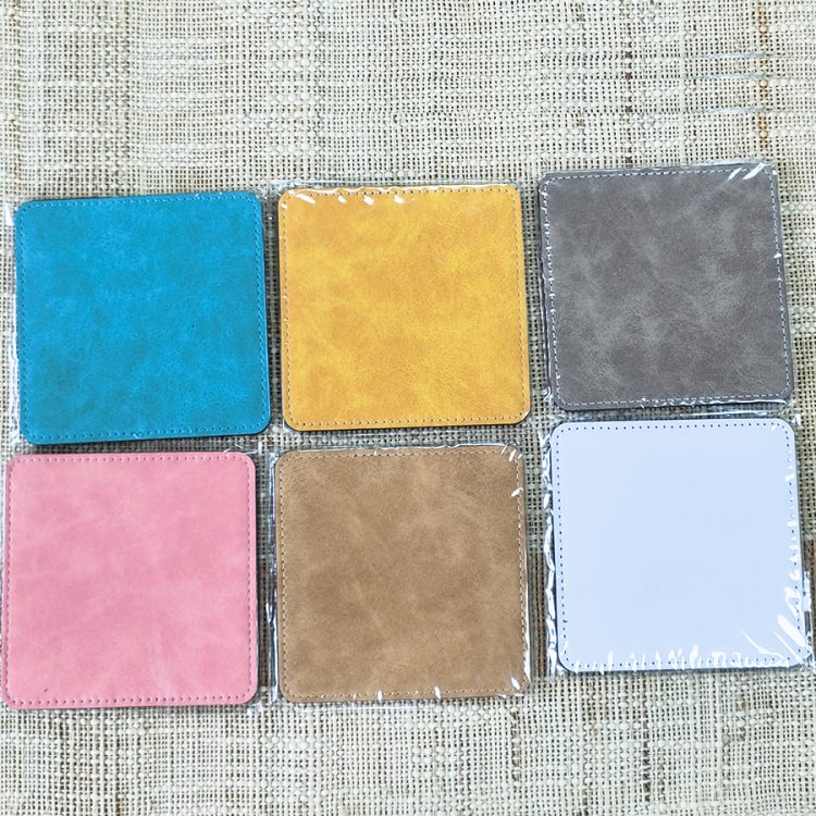 Sublimation PU Leather Bar Coaster for Promotion