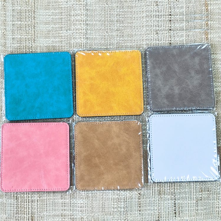 Sublimation PU Leather Bar Coaster for Promotion