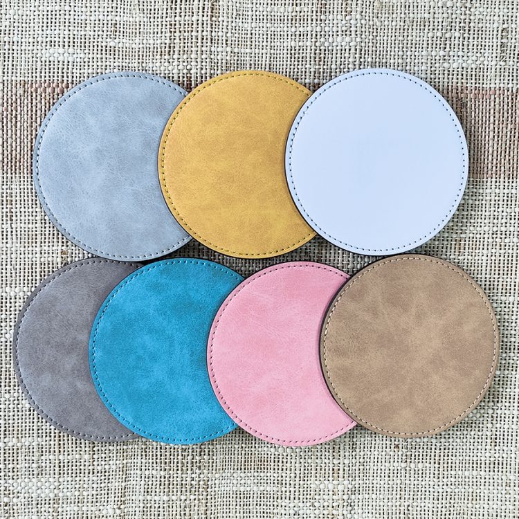 Custom Sublimation PU Leather Table Coaster