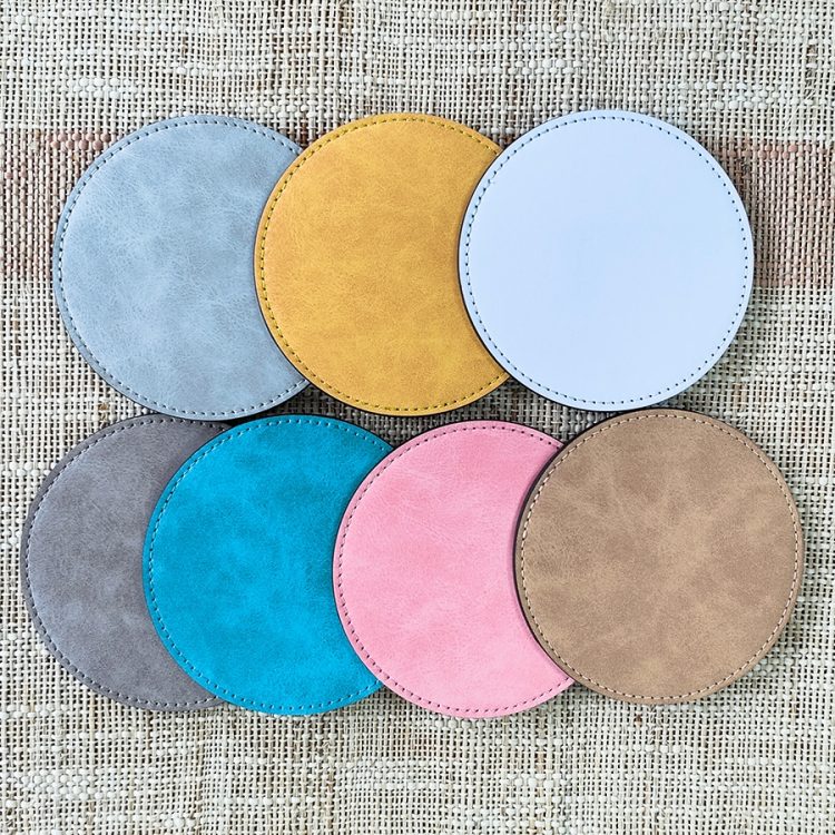 Custom Sublimation PU Leather Table Coaster