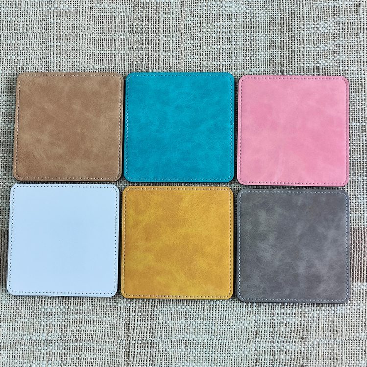 Sublimation PU Leather Bar Coaster for Promotion