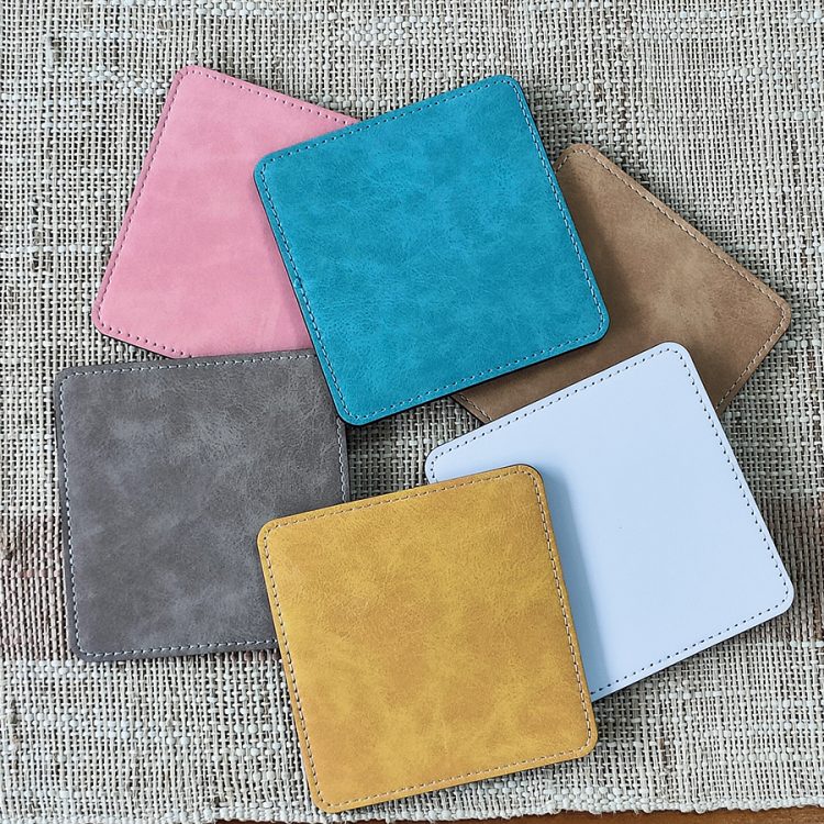 Sublimation PU Leather Bar Coaster for Promotion