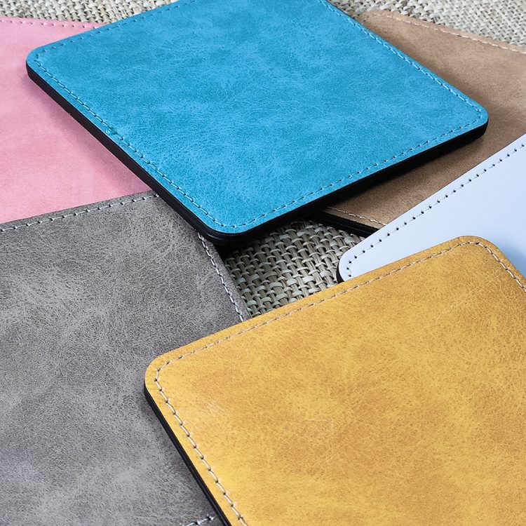 Sublimation PU Leather Bar Coaster for Promotion