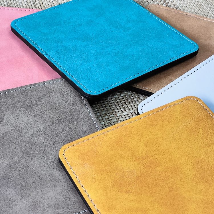 Sublimation PU Leather Bar Coaster for Promotion